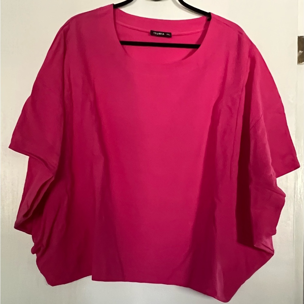 Fuchsia Drop-Shoulder Dolman Top